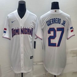 2023 World Cup Dominican Republic\'s #27 Vlad Guerrero Jr. white majestic baseball jerseys 06