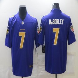 Baltimore Ravens #7 Trace McSorley purple gold Color Rush Limited Jersey