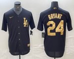 Nike Los Angeles Dodgers #24 Kobe Bryant black gold majestic baseball Jersey -BD