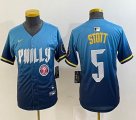 Youth Nike Philadelphia Phillies #5 Bryson Stott skyblue majestic baseball jersey city version-BD 04