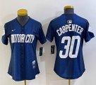 Women Nike Detroit Tigers #30 Kerry Carpenter blue Majestic baseball jerseys city version