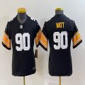 Youth Pittsburgh Steelers #90 T. J. Watt black Nike Vapor F.U.S.E. Limited Jersey 0301