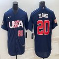 2023 World Cup #20 Pete Alonso blue USA majestic baseball jerseys