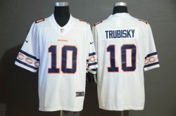 Nike Chicago Bears #10 Mitchell Trubisky white Color Rush Limited Jersey with Sleeve label