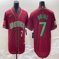 2023 World Cup Mexico #7 Julio Urias red majestic baseball jerseys 55