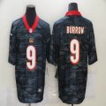 Nike Cincinnati Bengals #9 Joe Burrow Black camo Color Rush Limited Jersey -BD