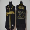 Nike Milwaukee Brewers #22 Christian Yelich black Flexbase Authentic Collection Jersey-WL