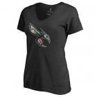 Women's Charlotte Hornets Fanatics Branded Black Lovely V-Neck T-Shirt