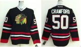 Chicago Blackhawks Corey Crawford 50 black youth Ice hockey Jersey