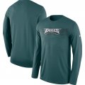 Men's Philadelphia Eagles Nike Midnight Green Sideline Seismic Legend Long Sleeve T-Shirt