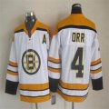 Boston Bruins #4 Bobby Orr white yellow CCM nhl hockey jersey