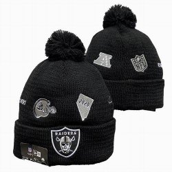 2024 Oakland Raiders black NFL Sports Cuffed Knit Hats 02