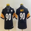 Youth Pittsburgh Steelers #90 T. J. Watt black Nike Vapor F.U.S.E. Limited Jersey 03