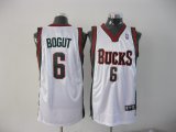 Milwaukee Bucks BOGUT 6 white nba jerseys