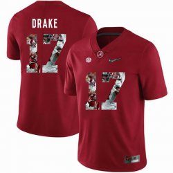 Custom Alabama Crimson Tide #17 Kenyan Drake Red College Color Rush Limited Jerseys