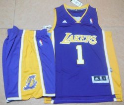 Los Angeles Lakers #1 D-Angelo Russell purple nba basketball suits