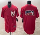 Nike New York Yankees blank red MLB baseball Jersey Joint name big logo -BD 18