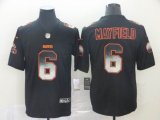 Nike Browns #6 Baker Mayfield black Color Rush Limited Jerseys Fireworks version