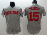 2016 Boston Red Sox Dustin Pedroia 15# gray elite baseball jersey