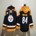 Custom Pittsburgh Steelers #84 Brown black yellow NFL Hooded Sweatshirt