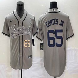 Nike New York Yankees #65 Nestor Cortes Jr gray majestic baseball Jersey Joint name 02