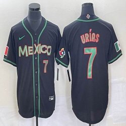 2023 World Cup Mexico #7 Julio Urias black majestic baseball jerseys 173