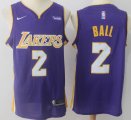 Nike Lonzo Ball #2 Los Angeles Lakers purple nba basketball Jerseys(1)