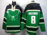 reebok Washington Capitals 8 Alex Ovechkin Green NHL hooded sweatshirt