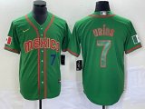 2023 World Cup Mexico #7 Julio Urias green red majestic baseball jerseys 67