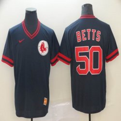 Nike Boston Red Sox #50 Mookie Betts dark blue throwback mlb baseball jersey