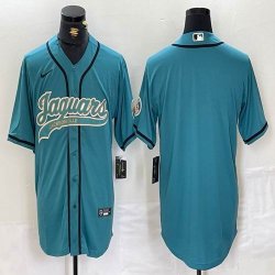 Jacksonville Jaguars blank blue baseball jerseys Joint name-BD