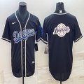 Los Angeles Dodgers black majestic baseball Jerseys-BD