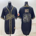 Nike 49ers #80 Jerry Rice black nfl and baseball jerseys Joint name-BD