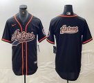 Nike Atlanta Braves blank black MLB Baseball jerseys Joint name-BD 06