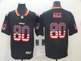 Nike 49ers #80 Jerry Rice black usa flag Color Rush Limited Jerseys