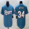 Nike Texas Rangers #34 Nolan Ryan skyblue majestic baseball jerseys