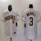 Nike San Diego Padres #3 Jackson Merrill white Flexbase Authentic Collection Jersey-BD 02