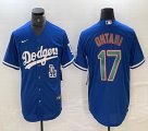 Los Angeles Dodgers #17 Shohei Ohtani Nike blue throwback majestic baseball Jersey-BD 09