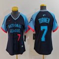 Women National #7 League Trea Turner Nike Navy 2024 MLB All-Star Game Limited Player Jersey 01