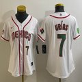 Women 2023 World Cup Mexico #7 Julio Urias white majestic baseball jerseys 10