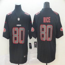 Nike 49ers #80 Jerry Rice black Fashion Color Rush Limited Jersey