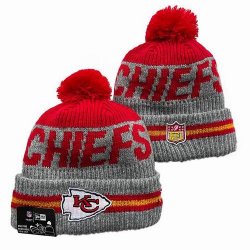 2024 Kansas City Chiefs gray red NFL Sports Cuffed Knit Hats 01