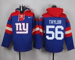 Custom Nike New York Giants #56 Taylor red blue NFL Hooded Sweatshirt