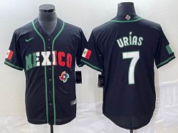 2023 World Cup Mexico #7 Julio Urias black majestic baseball jerseys 84