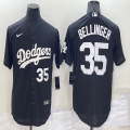 Los Angeles Dodgers #35 Cody Bellinger black majestic baseball Jerseys-BD