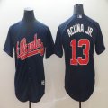 Atlanta Braves #13 Ronald Acuna Jr. blue majestic Mlb baseball Jersey