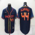 Nike Houston Astros #44 Yordan Alvarez dark blue baseball jerseys city version