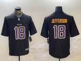 Nike Dallas Vikings #18 Justin Jefferson black fashion Color Rush Limited Jersey