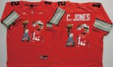 Ohio State Buckeyes C.Jones #12 red fashion college football jersey(1)