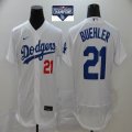 Nike Los Angeles Dodgers #21 Walker Buehler white Flexbase Authentic Collection Jersey